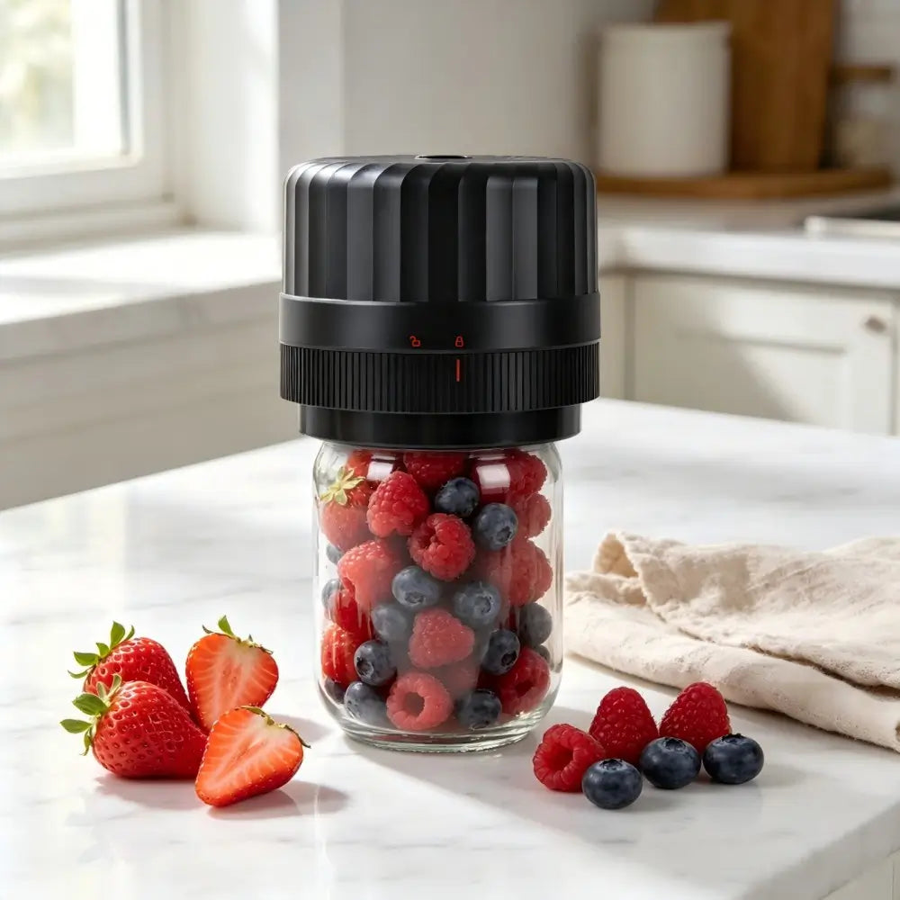 Electric vacuum sealer for Mason jars keeping berries fresh