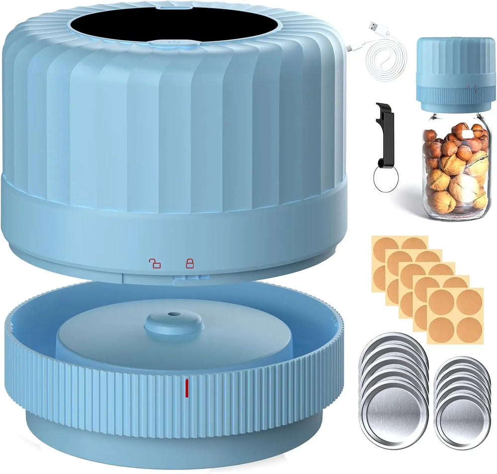 Vacuum seal for jars set with Mason jar lids and accessories