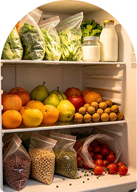 Cluttered Fridge