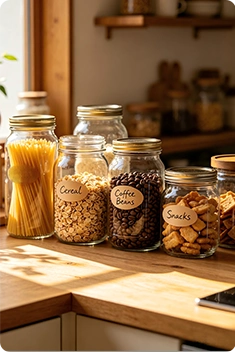 Mason jars Can Stay Organized