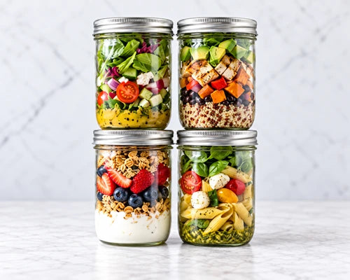 Mason jars for salad and meal prep