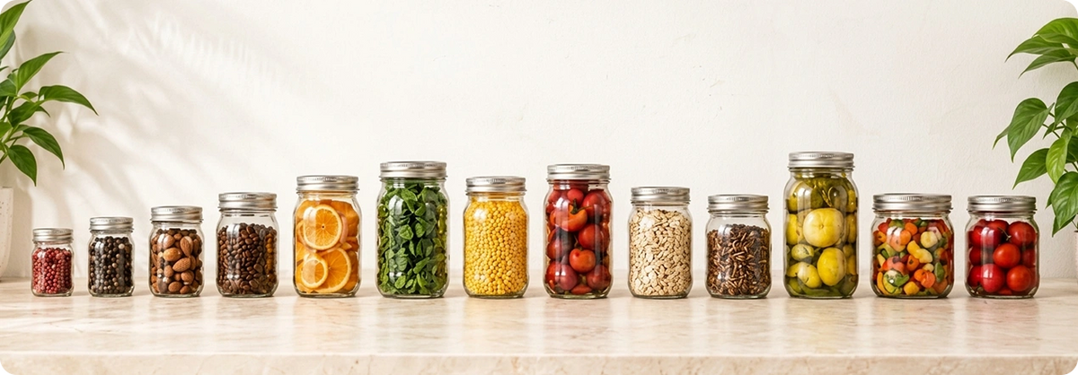 Mason jars for vacuum sealed food storage