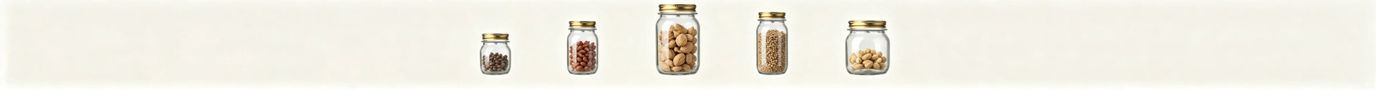 mason jars in various sizes