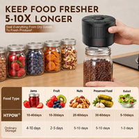 Vacuum jar sealer for fruit nuts and food storage