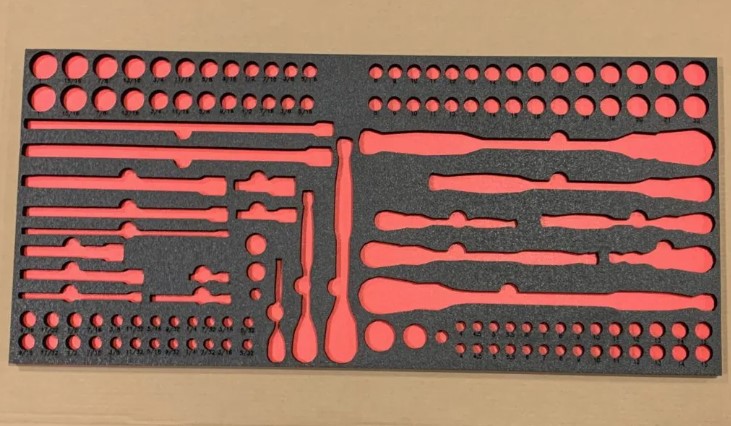 laser cut foam tool insert