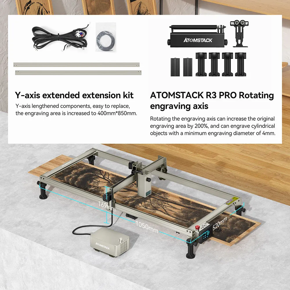 atomstack x20 pro engraving area extension