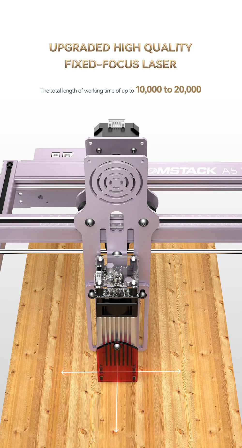 Focusing table for laser engraving machines