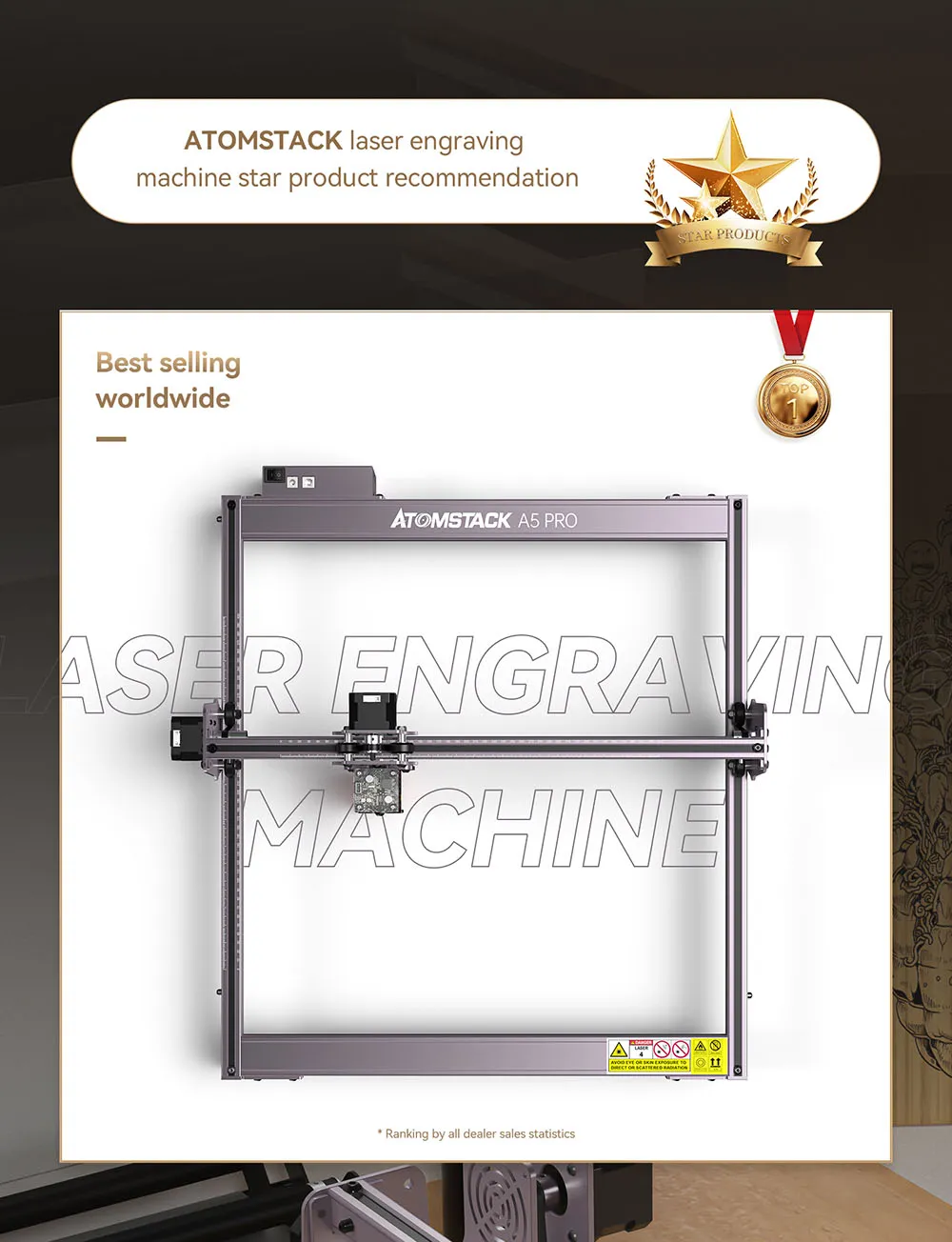 atomstack a5 pro+ laser engraving machine