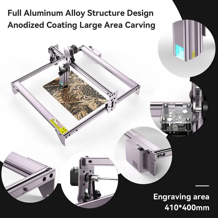 ATOMSTACK P7 Laser Engraver 40W Laser Cutter and Engraver Machine 5.5  WFixed-Focus Eye Protection DIY Engraver Tool for Metal, Wood, Leather,  Vinyl