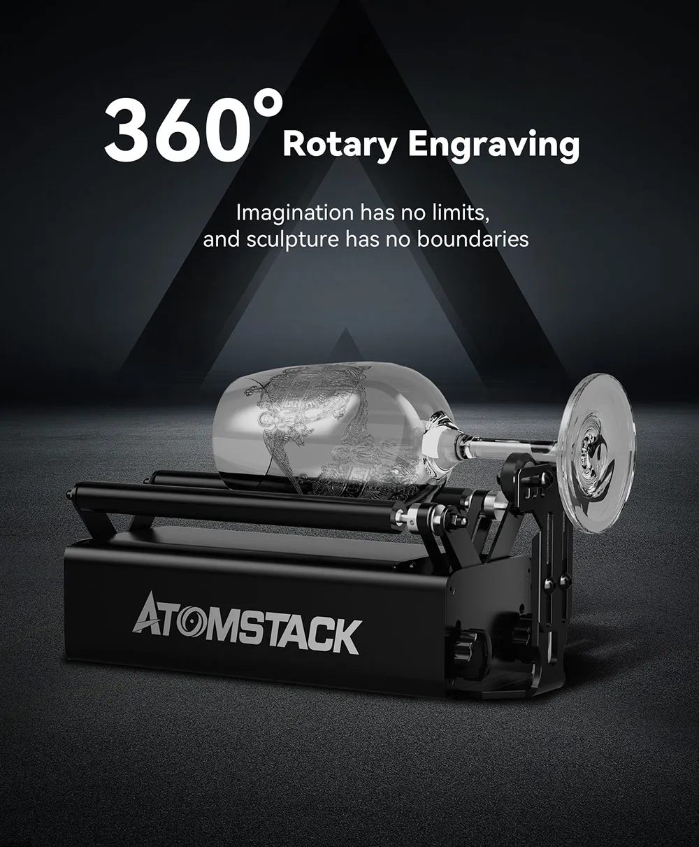 atomstack r3 pro y-axis automatic laser rotary roller
