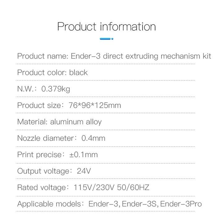      3D Printer Direct Drive Extruder         