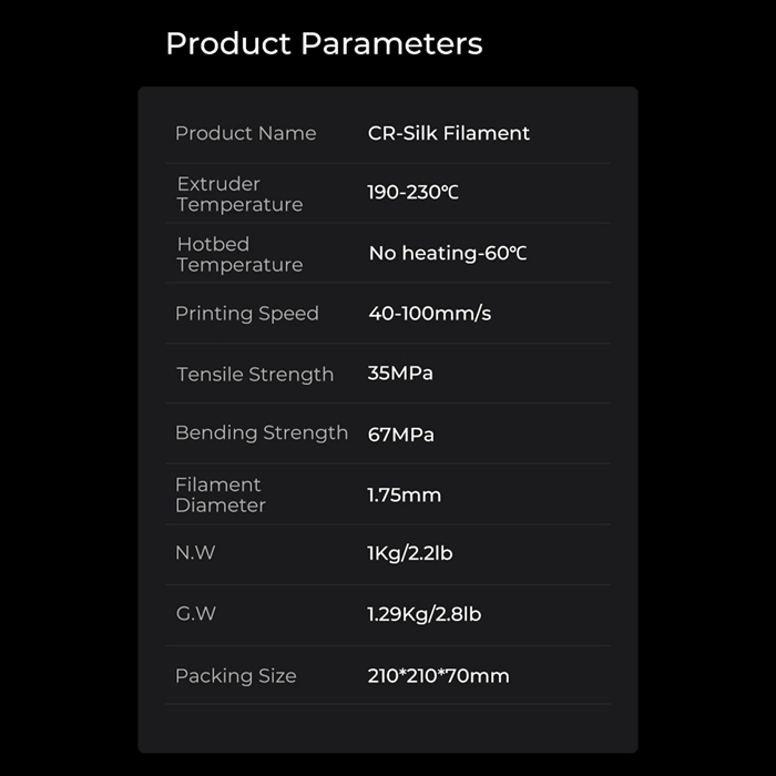 Creality CR-PLA Silk 3D Printing Filament for 3D Printer