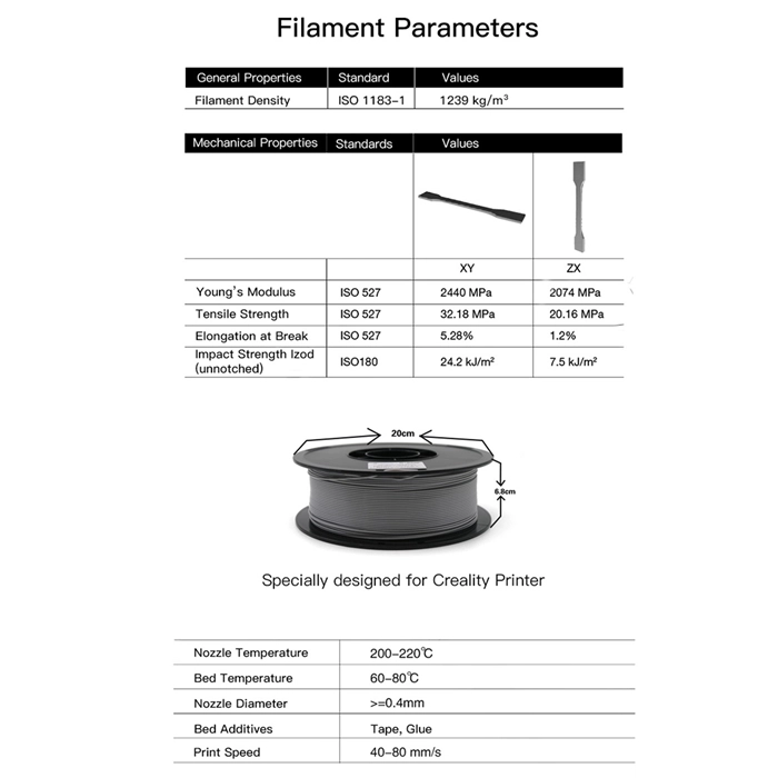      Creality HP-PLA 3D printer filament     