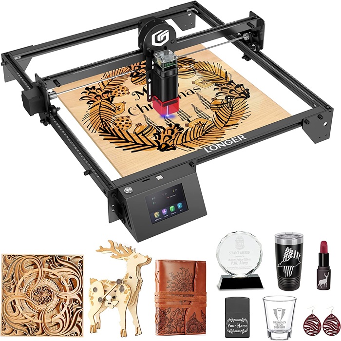 Official LONGER RAY5 Laser Engraver,10W Laser Engraving Machine with 3.5  inch Touch Screen,60W DIY Laser Cutter for Custom Design,Laser Engraver for