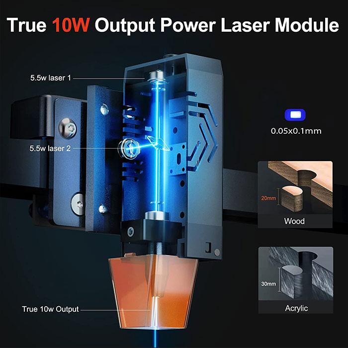 ORTUR Laser Master 3 Laser Engraver 10W Output Power 20,000mm/min