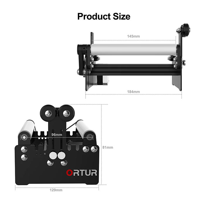 Ortur Rotary Roller Diameter