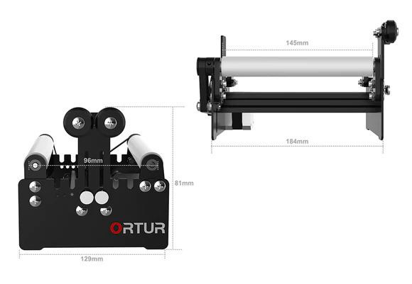 ortur rotary roller diameter