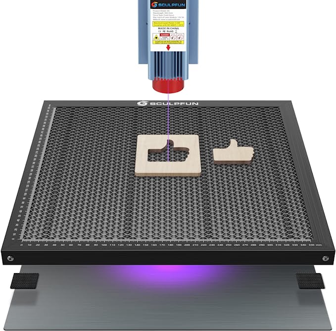 SCULPFUN Laser Cutting Honeycomb Working Table For CO2 or Diode Laser Engraver 400x400mm,For Slight Burnt & Smooth Edge Cutting