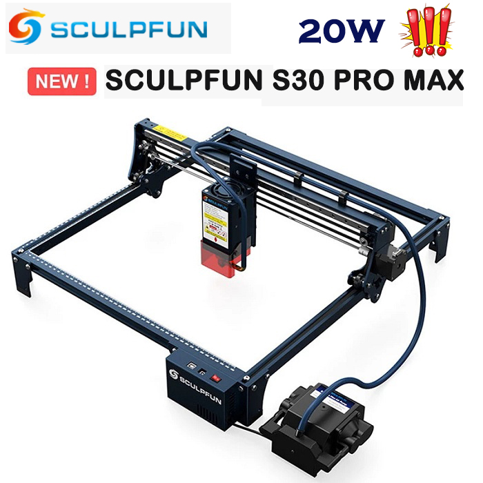 SCULPFUN S30 Pro Max 20W Laser Engraver Cutter with Automatic Full Air  Assist Kit