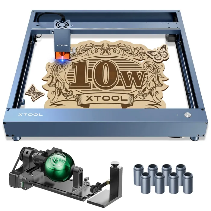 xTool D1 Pro 10W Higher Accuracy Diode DIY Laser Engraving & Cutting Machine + RA2 Pro + Risers (8pcs) 