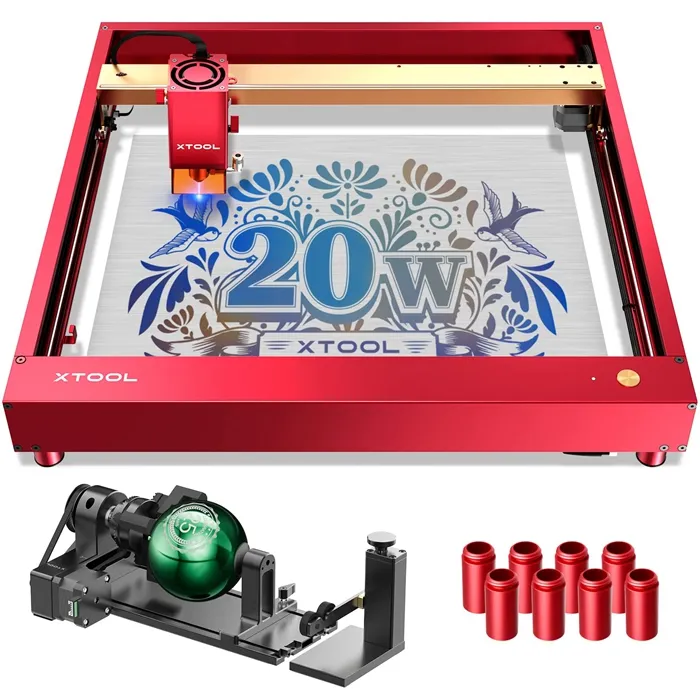 xTool D1 Pro 20W Higher Accuracy Diode DIY Laser Engraving & Cutting Machine + RA2 Pro + Risers (8pcs)