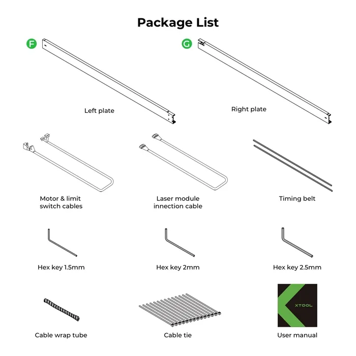               xtool d1 extension kit dimensions              